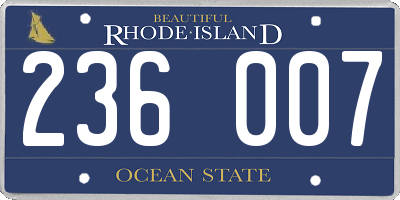 RI license plate 236007