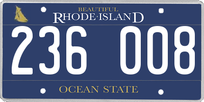 RI license plate 236008