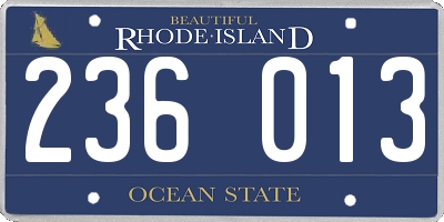 RI license plate 236013