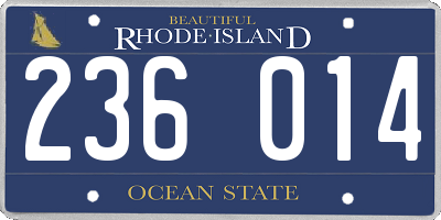 RI license plate 236014