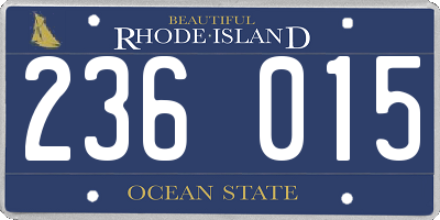 RI license plate 236015