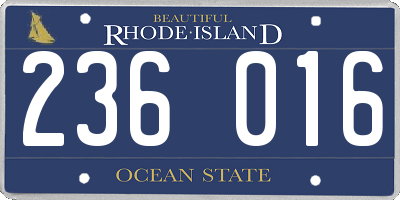 RI license plate 236016