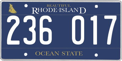 RI license plate 236017