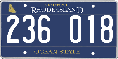 RI license plate 236018