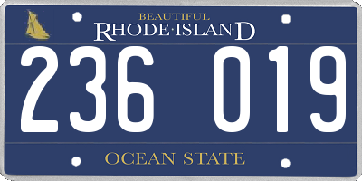 RI license plate 236019