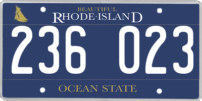 RI license plate 236023