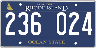 RI license plate 236024