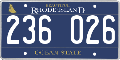 RI license plate 236026