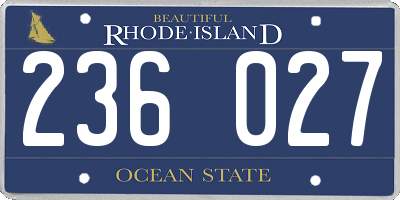 RI license plate 236027