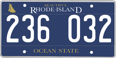 RI license plate 236032