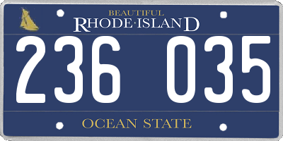 RI license plate 236035