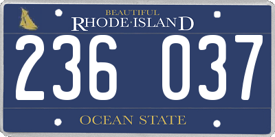 RI license plate 236037
