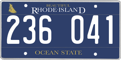 RI license plate 236041