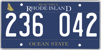 RI license plate 236042