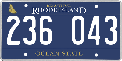 RI license plate 236043