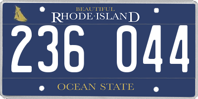RI license plate 236044