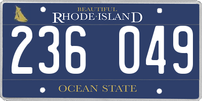 RI license plate 236049