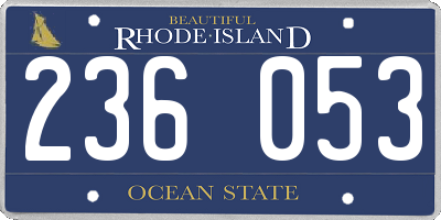 RI license plate 236053