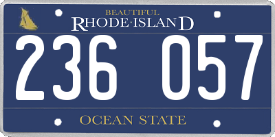 RI license plate 236057