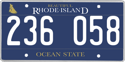 RI license plate 236058