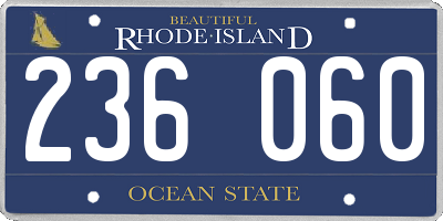 RI license plate 236060
