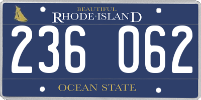 RI license plate 236062