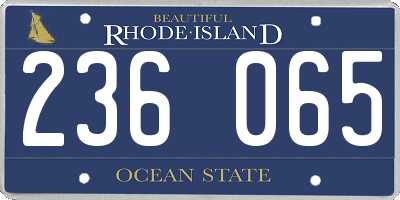 RI license plate 236065