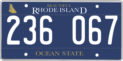 RI license plate 236067