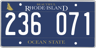 RI license plate 236071