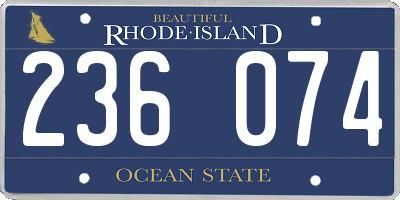 RI license plate 236074