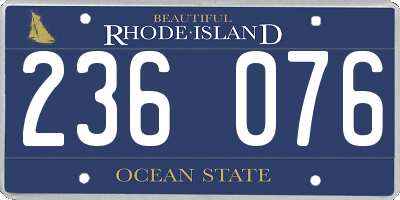 RI license plate 236076