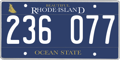 RI license plate 236077