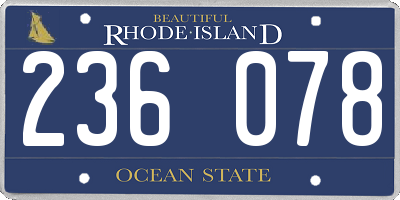 RI license plate 236078