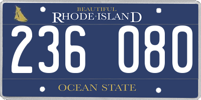 RI license plate 236080