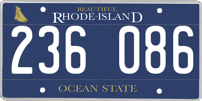 RI license plate 236086
