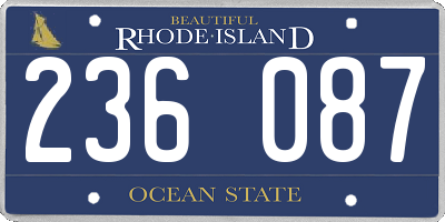 RI license plate 236087