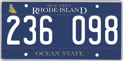 RI license plate 236098