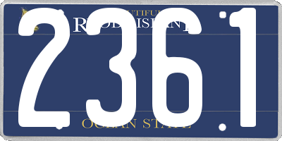 RI license plate 2361