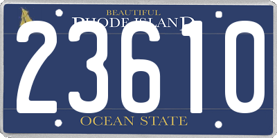 RI license plate 23610