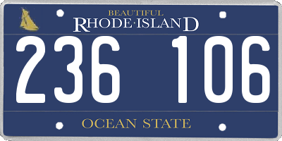 RI license plate 236106