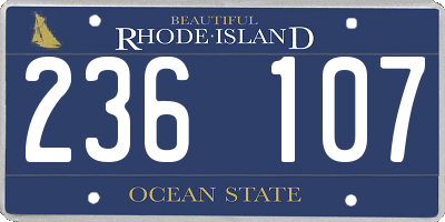 RI license plate 236107