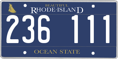 RI license plate 236111