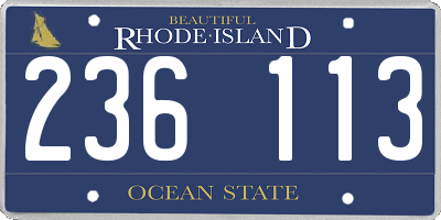 RI license plate 236113