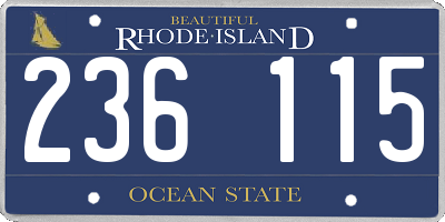 RI license plate 236115