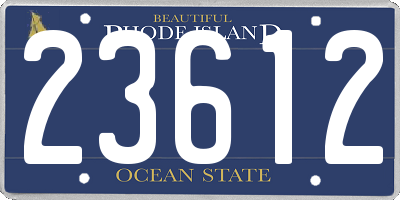 RI license plate 23612