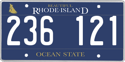 RI license plate 236121
