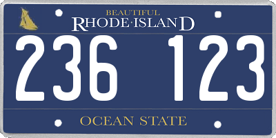 RI license plate 236123