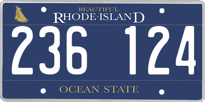 RI license plate 236124