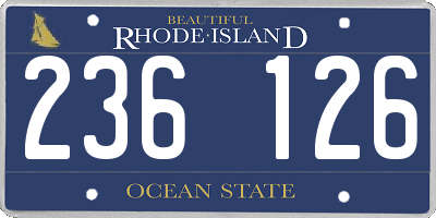 RI license plate 236126
