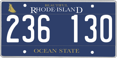 RI license plate 236130